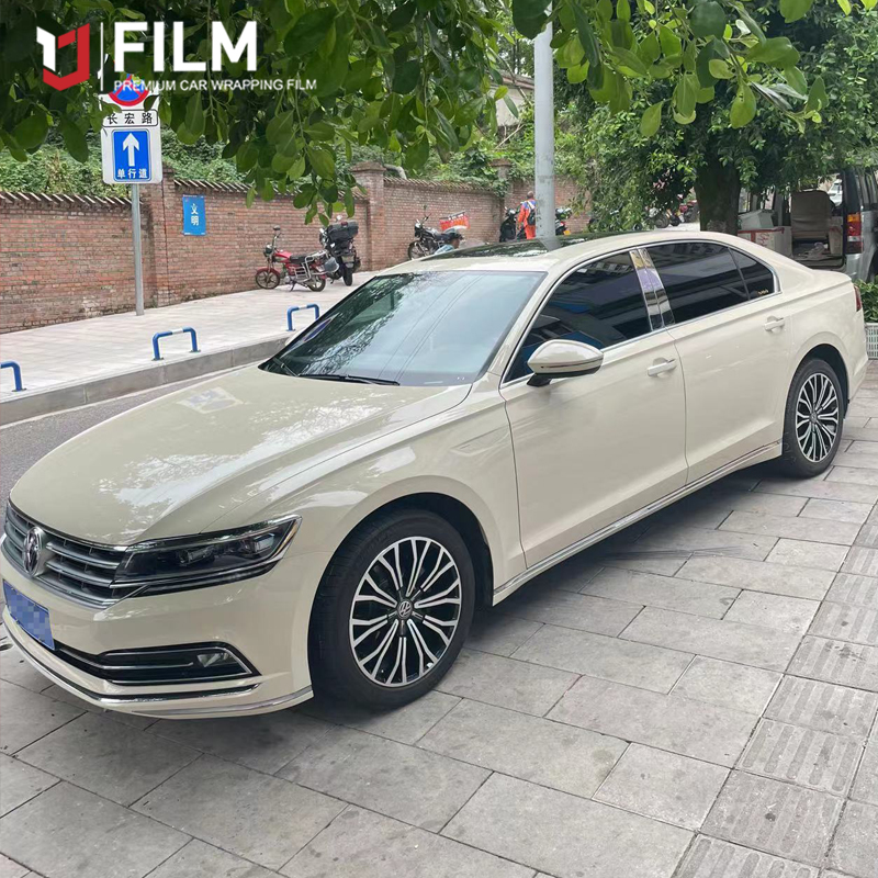 YAJIU Gloss Khaki Car Wrap Film Color Change Vinyl Wrap