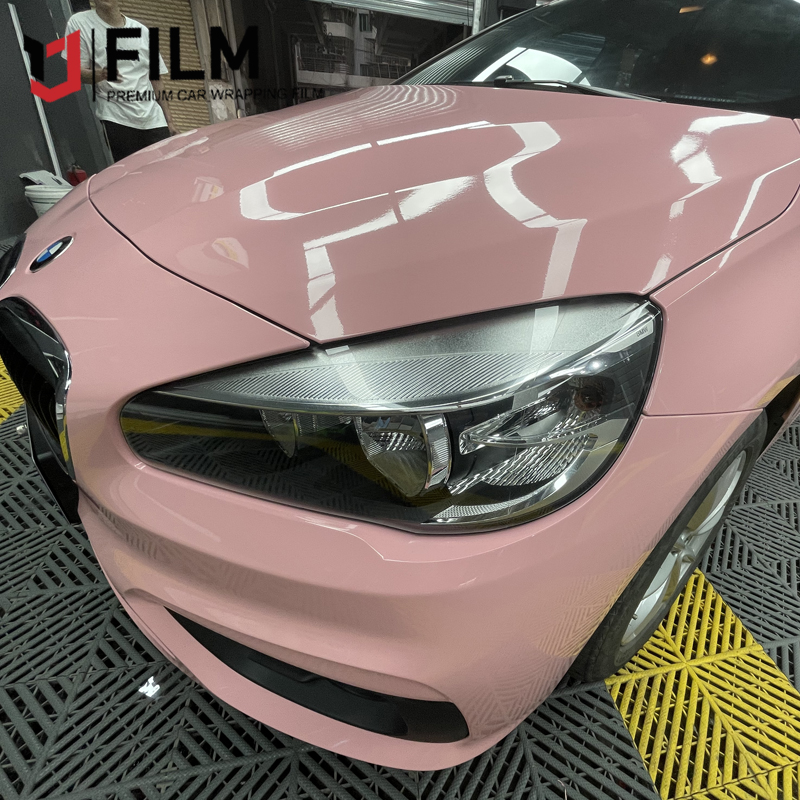 YAJIU Super Gloss Rouge Pink Car Wrap