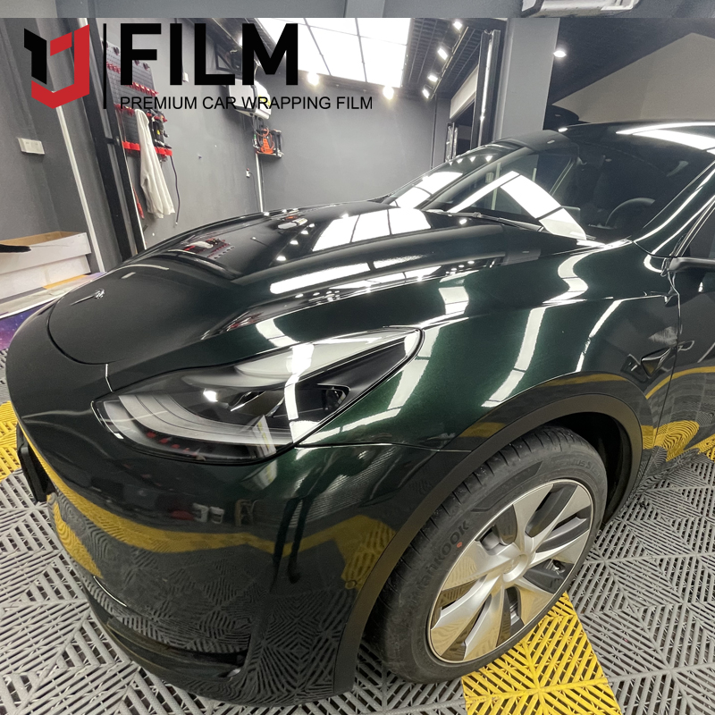 YAJIU Satin Metallic Glossy Blackish Green Car Wrap Vinyl