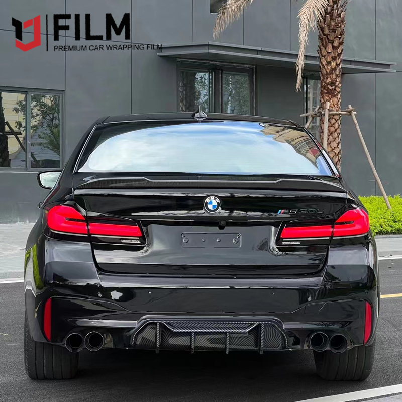 YAJIU Crystal Piano Black Vinyl Wrap For Car