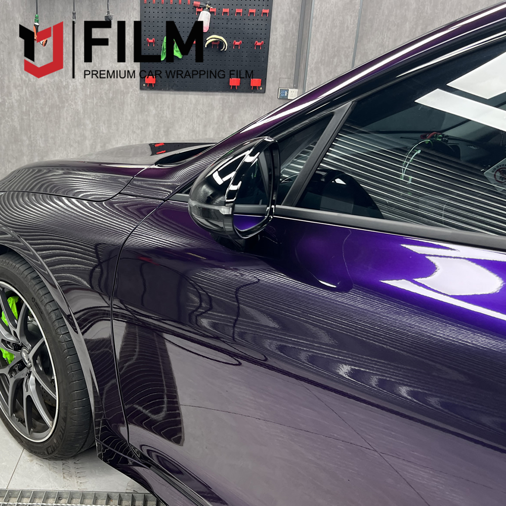 High Quality Car Films PET Paint Metallic Midnight Purple Vinyl Wrap