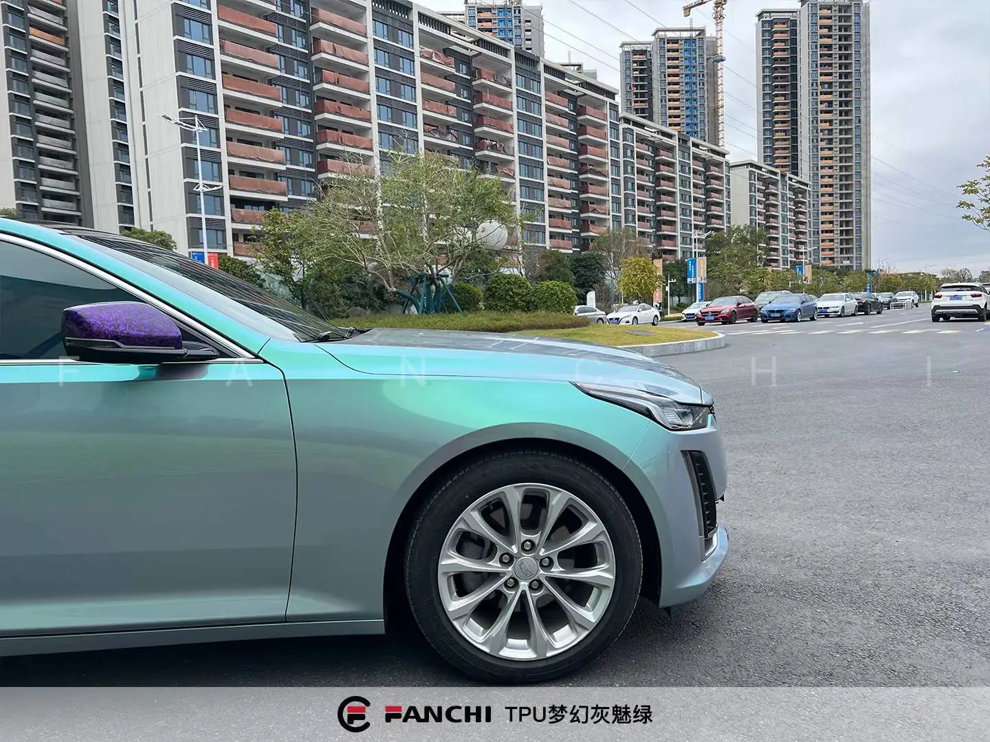 grey green car wrap