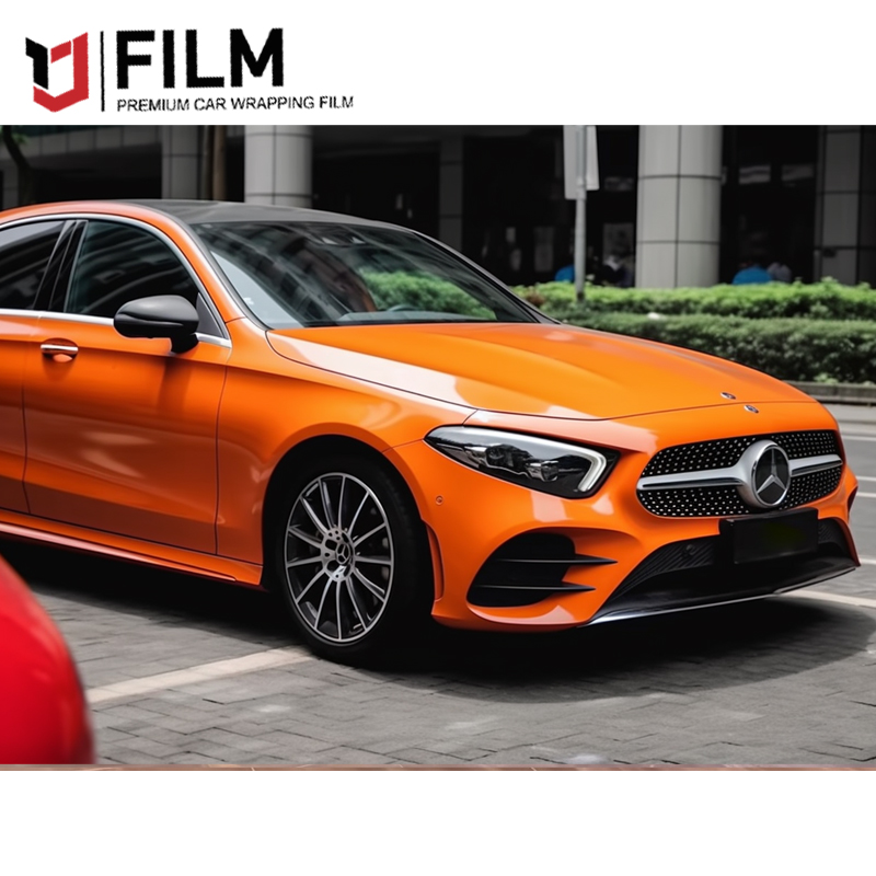 YAJIU Super Gloss Bright Orange Vinyl Wrap Film