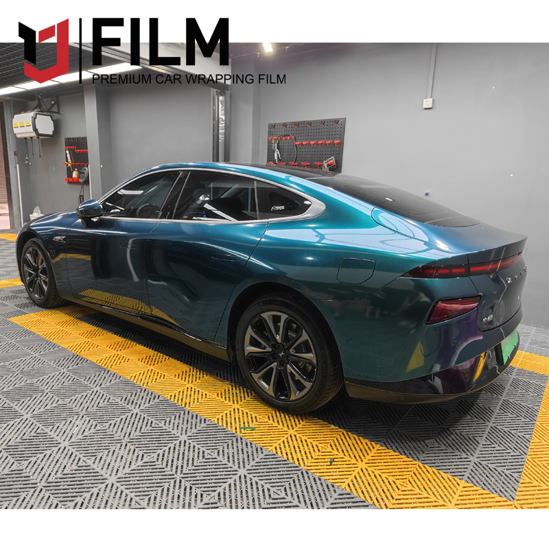 YAJIU Satin Metallic Glossy Royal Green Car Wrap Colors