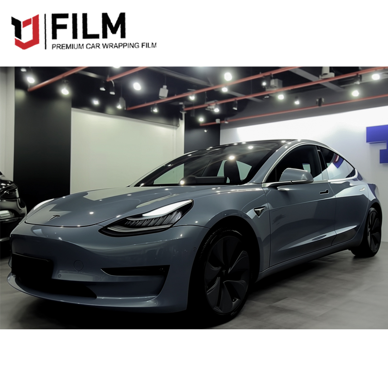 YAJIU Super Gloss Cement Grey Protective Car Wrap