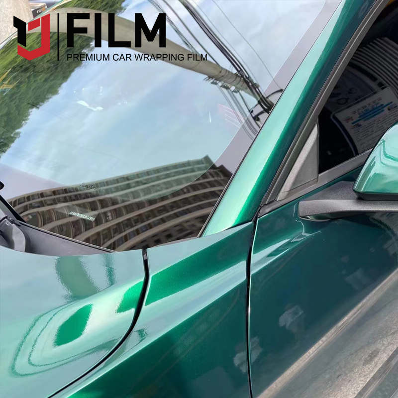 YAJIU Satin Metallic Glossy Agate Green Auto Vinyl Wrap