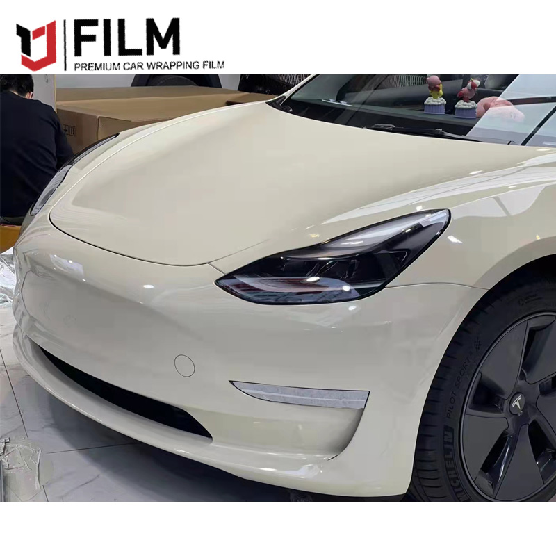 YAJIU Super Gloss Pepper White Full Car Wrap Film