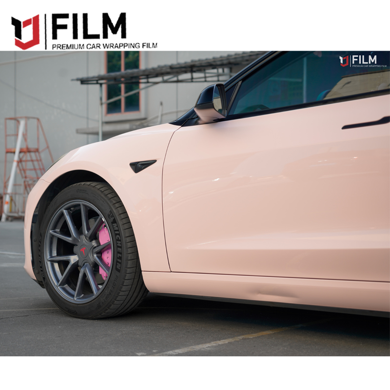 YAJIU Super Gloss Pearl Pink Vinyl Wrap