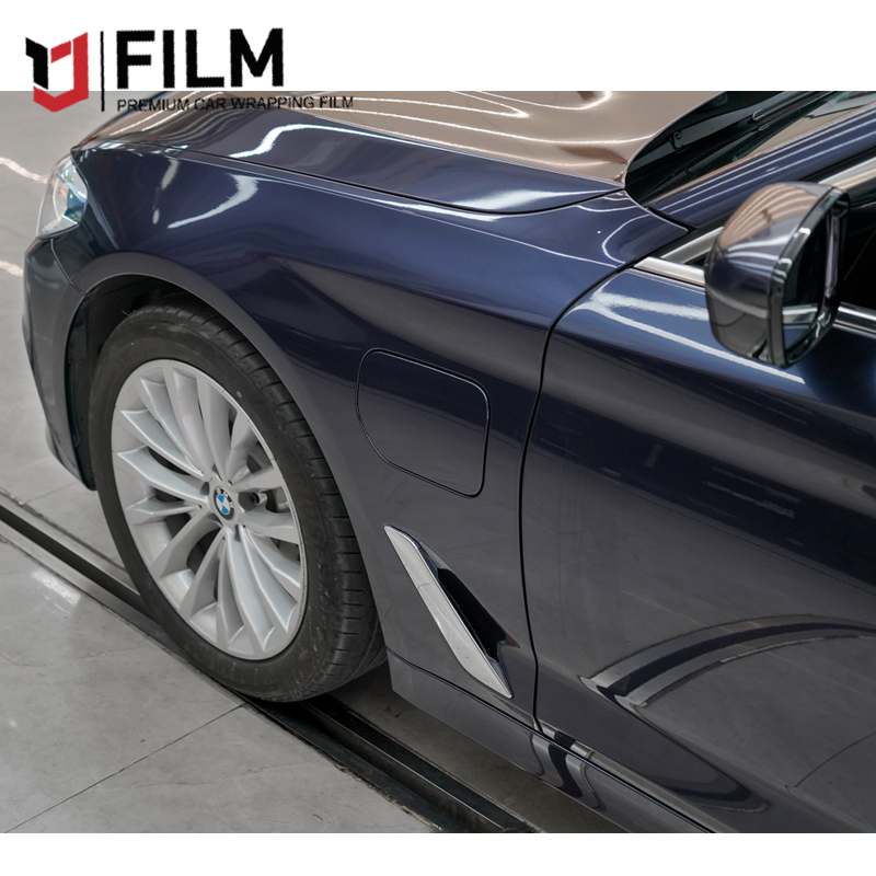 Carbon Grey Blue Auto Body Wrap Film