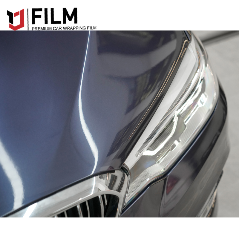 Carbon Grey Blue Auto Body Wrap Film