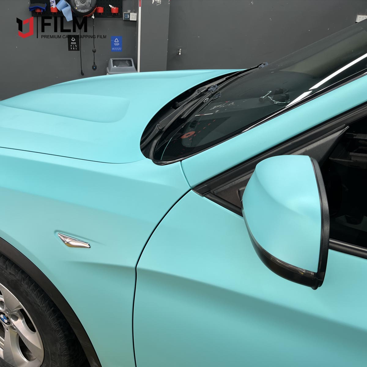 1.52x17 M Car Color Wrap Price Satin Chrome Metal Tiffany Blue Car Wrap