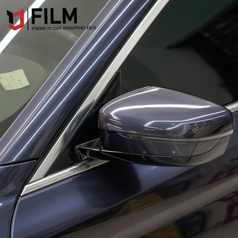 Carbon Grey Blue Auto Body Wrap Film