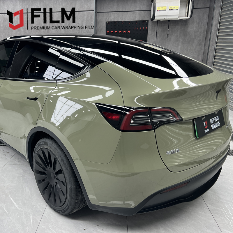 YAJIU Super Gloss Armor Green Vinyl Wrap