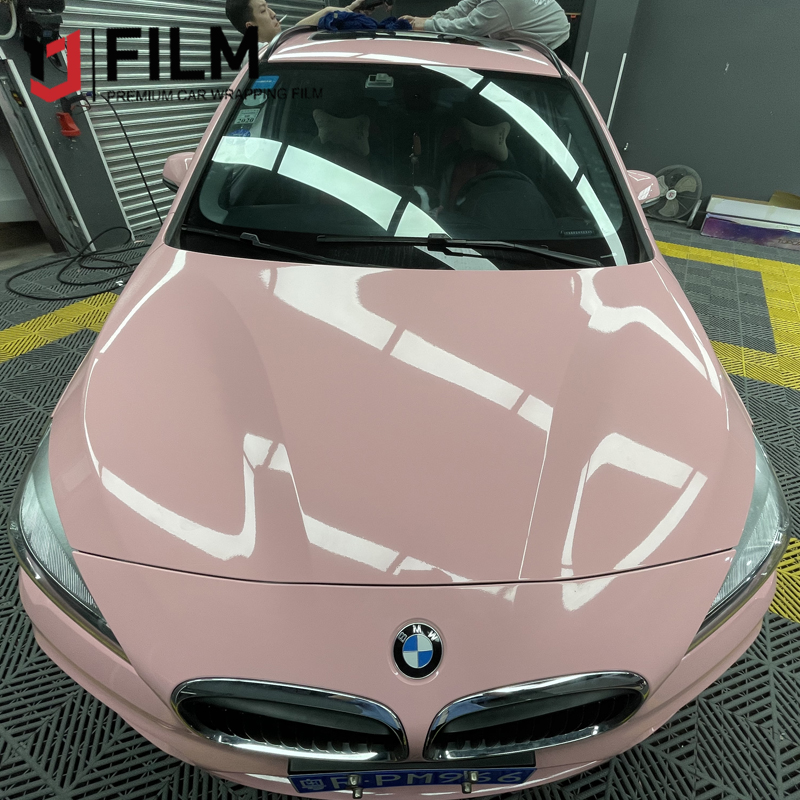 YAJIU Super Gloss Rouge Pink Car Wrap
