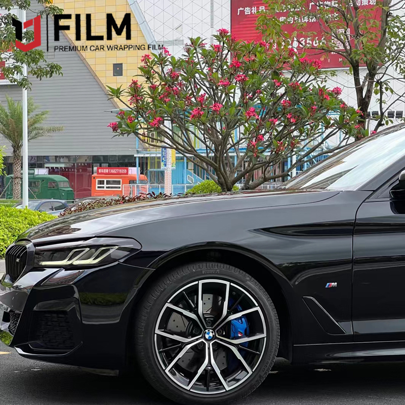 YAJIU Crystal Piano Black Vinyl Wrap For Car