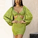cut out bodycon dress puff sleeve dress manufacturer