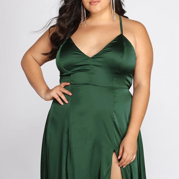 maxi satin dress custom plus size dress manufacturer