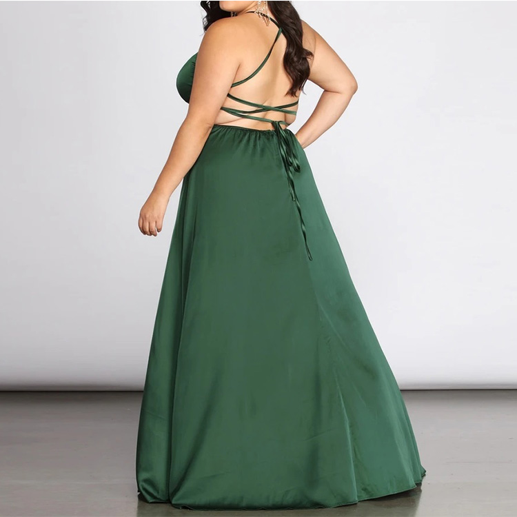maxi satin dress custom plus size dress manufacturer