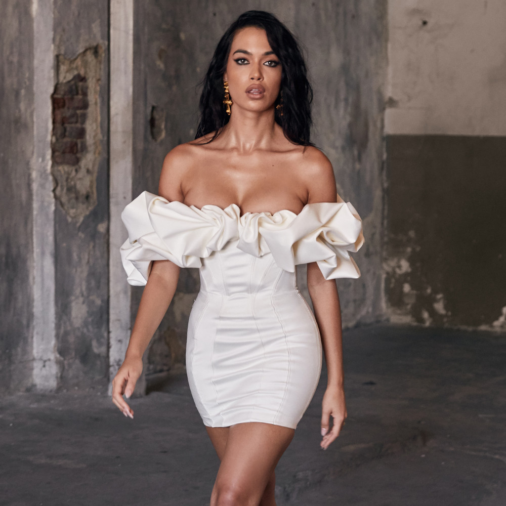 satin corsets dress off shoulder dress manufacturer