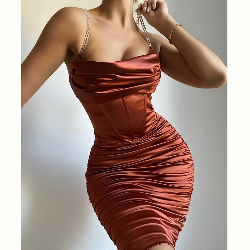 corsets dress rhinestone satin dress manufacturer