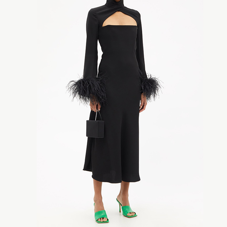 ostrich feathers cuffs dress manufacturer