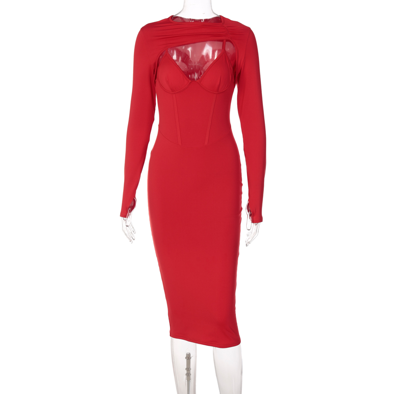 hollow out midi dress manufacturer