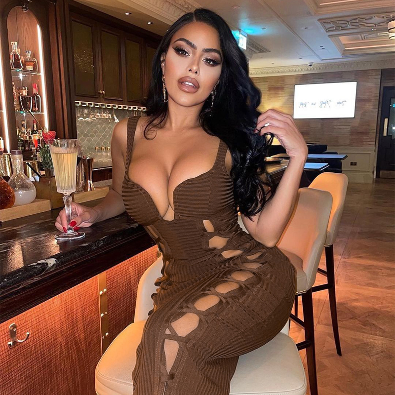 hollow out dress bandage bodycon dress manufacturer