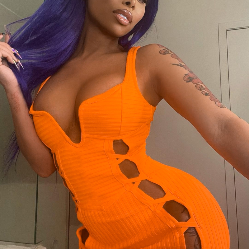 hollow out dress bandage bodycon dress manufacturer