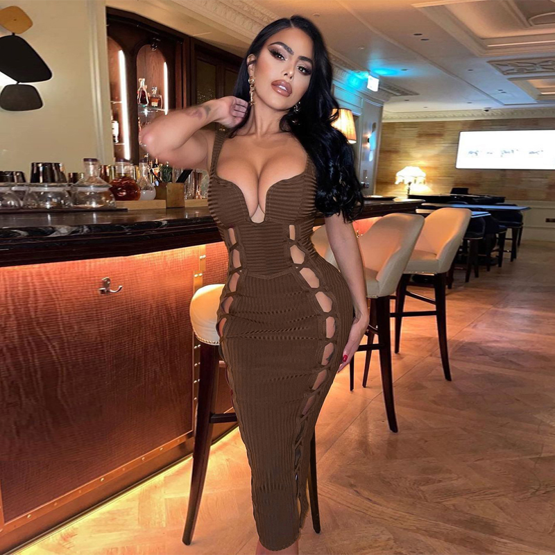 hollow out dress bandage bodycon dress manufacturer