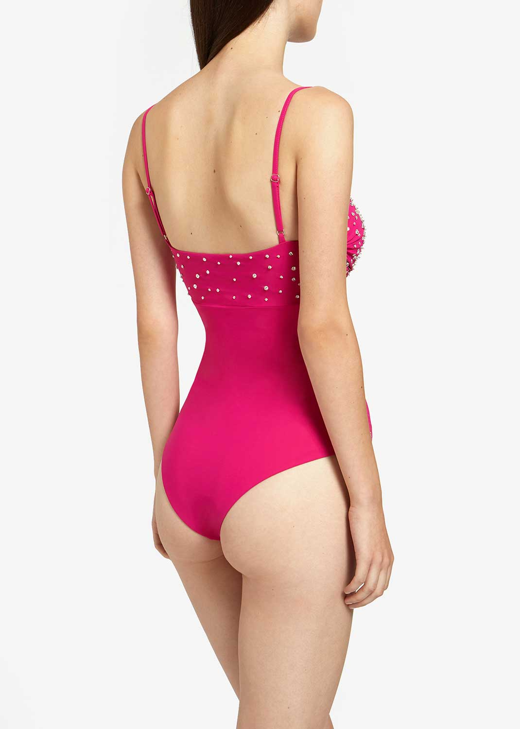 Embellished sexy rhinestone high cut swimsuit manufacturer