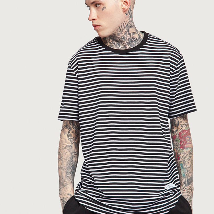 t shirts black and white striped tee manufacturer