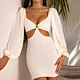 cut out bodycon dress puff sleeve dress manufacturer