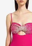 Embellished sexy rhinestone high cut swimsuit manufacturer