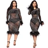 plus size dress rhinestone dress manufacturer
