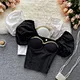 short puff sleeve crop tops manufacturer