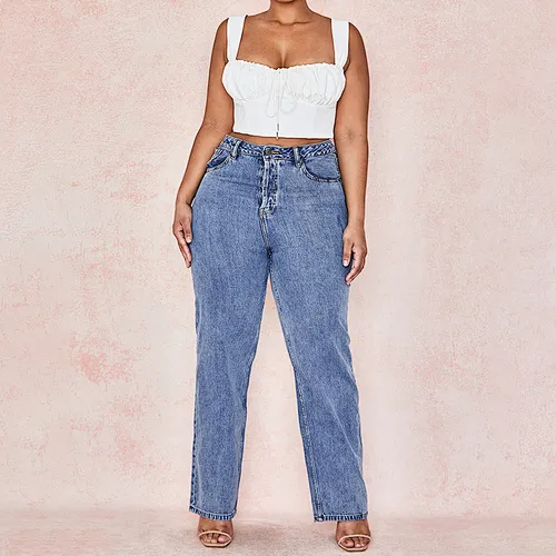 Custom Women Vintage Fit Fashion High Waist Jeans