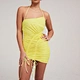 ruched mini dress yellow mesh dress manufacturer
