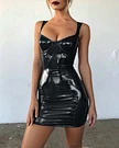 leather bodycon dress elastic mini dress manufacturer