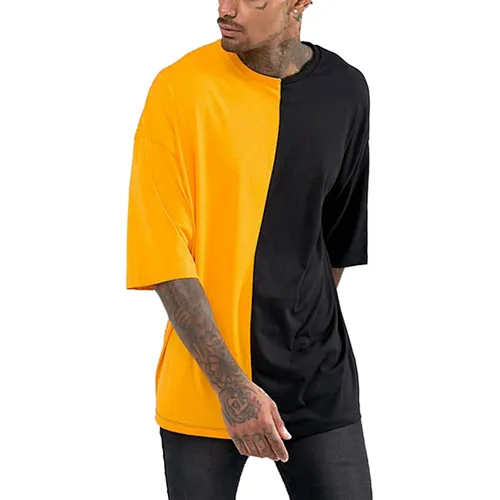 Custom 100% Cotton Patchwork T Shirt Oversized Vintage Tee