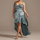 lace plus size dress brushed satin dress manufacturer