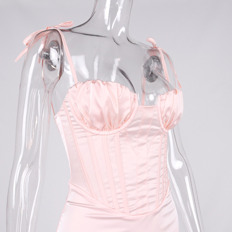 satin lace up dress corsets dress manufacturer