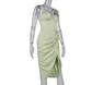 ruffle satin dress sexy midi dress manufacturer