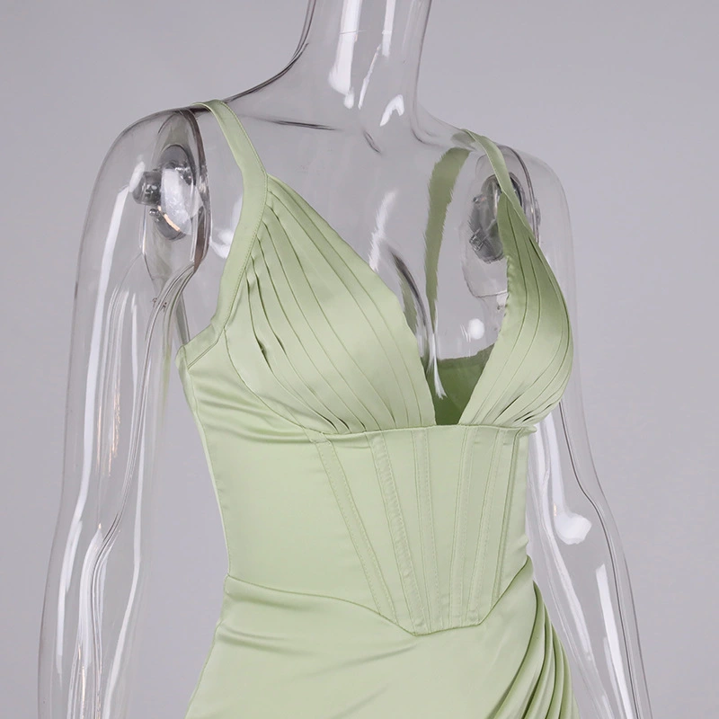 satin sexy dress midi corsets dress manufacturer