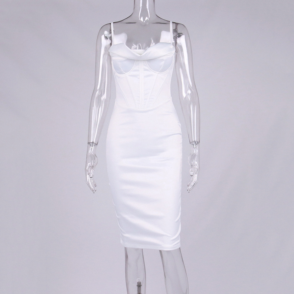 silk midi dress satin corsets dress manufacturer