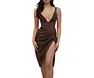 ruffle satin dress sexy midi dress manufacturer