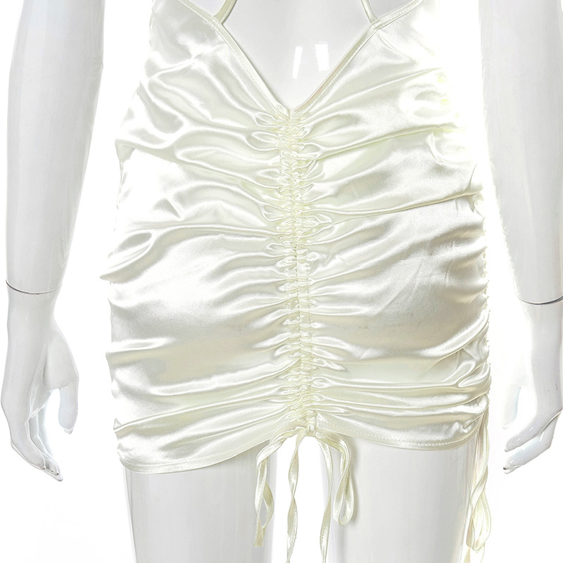 backless mini dress ruched satin dress manufacturer