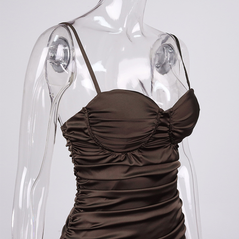 sexy ruched dress backless mini dress manufacturer