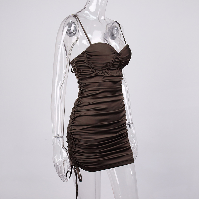 sexy ruched dress backless mini dress manufacturer