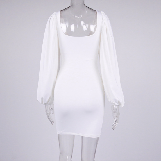 cut out bodycon dress puff sleeve dress manufacturer