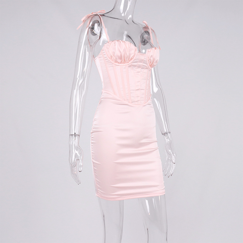 satin lace up dress corsets dress manufacturer